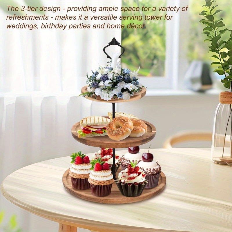 Cupcake Stand Tier - حامل كيك من 3 طبقات مصنوع