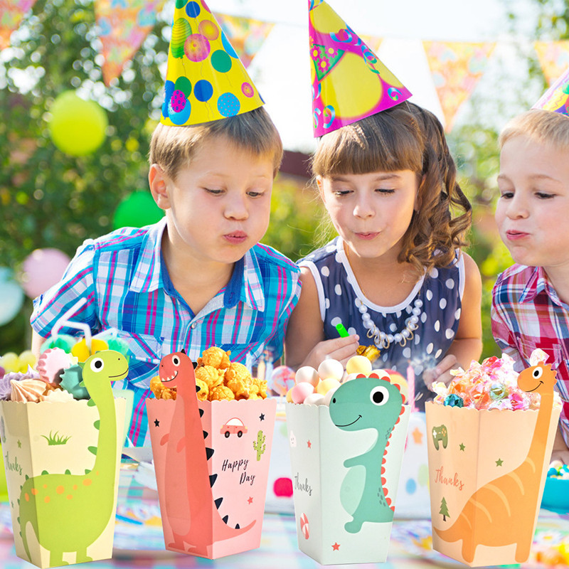 4 قطعة صناديق الديناصور الكرتو - مراجعة Event Party Box وسعره