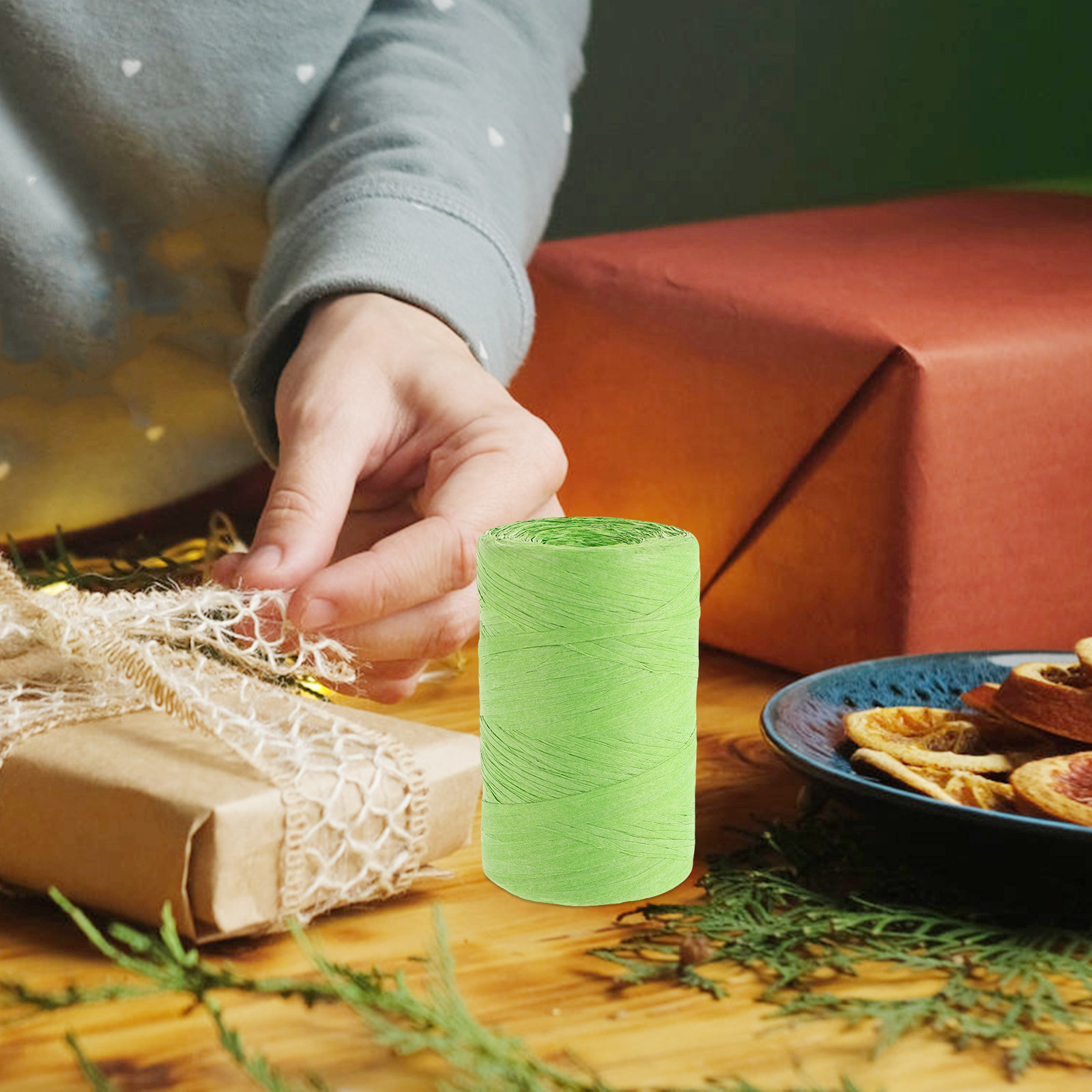 ورق الرافيا الملون، خيط مسطح ل - مراجعة Papercraft Supply Ribbon وسعره