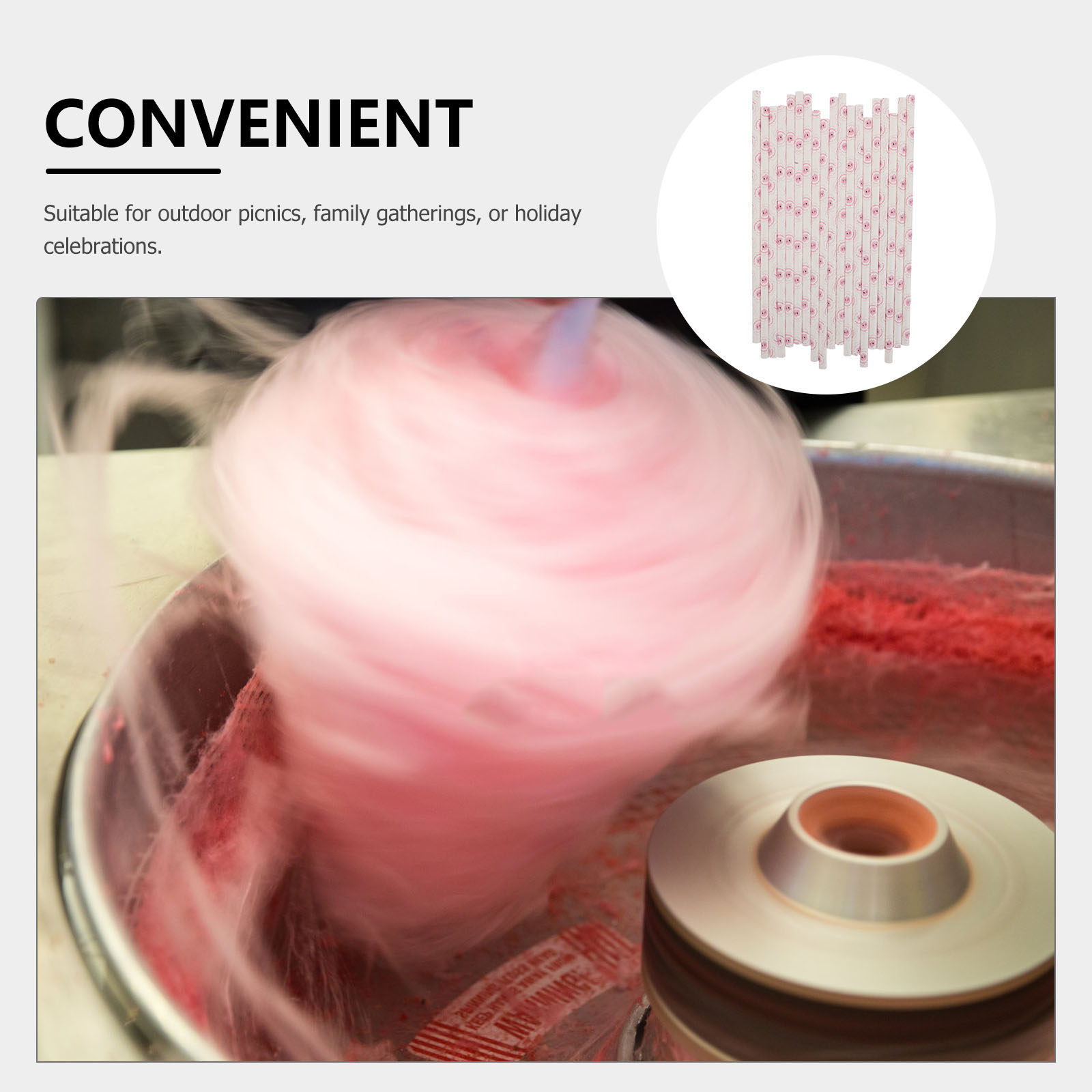 50 قطعة من أعواد ورقية لحلوى ا - مراجعة Cotton Candy Cone وسعره