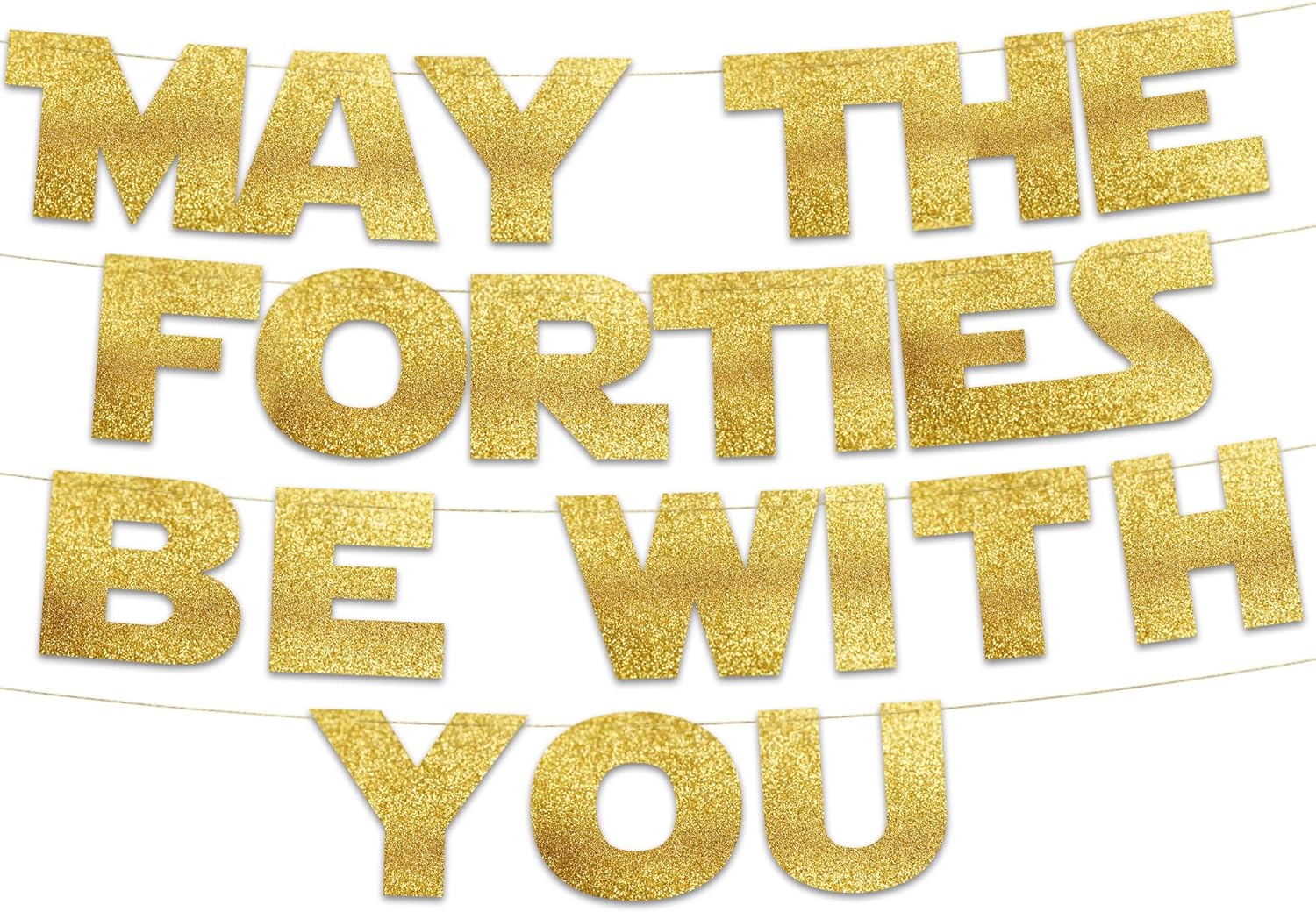 لافتة May The Forties Be With  - مراجعة Party Banner Gold وسعره